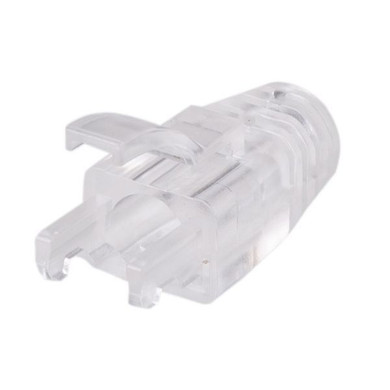 DYNAMIX Cat6 UTP Strain Relief Boot with Latch Protection. Transparent. OD: 0.65m. Bag of 20 Pieces