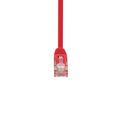 DYNAMIX 1.5m Cat5e Red UTP Patch Lead (T568A Specification) 100MHz 24AWG Slimline Moulding & Latch Down Plug with RJ45 Unshielded Gold Plated Connectors.