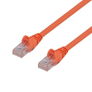 DYNAMIX 0.3m Cat6 Orange UTP Patch Lead (T568A Specification) 250MHz 24AWG Slimline Snagless Moulding with Unshielded Gold Plate Connector.