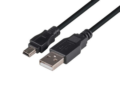 DYNAMIX 0.3m USB 2.0 Mini-B (5-pin) Male to USB-A Male Connectors.