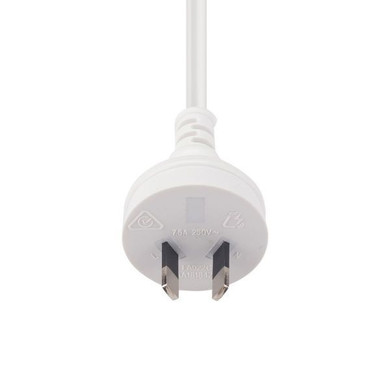 DYNAMIX 2M 2-Pin Plug to Bare End, 2 Core 0.75mm Cable, White Colour, SAA Approved