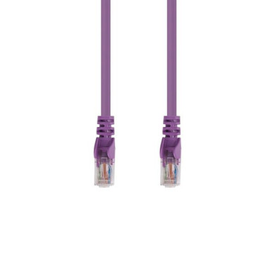 DYNAMIX 1m Cat6 UTP Cross Over Patch Lead - Purple with Label 24AWG Slimline Snagless Moulding with Unshielded Gold Plate Connector.