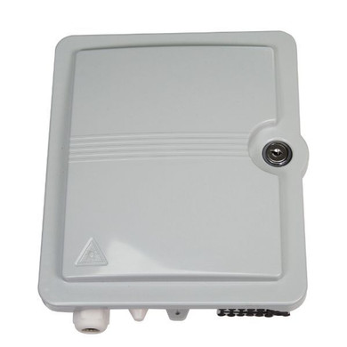 DYNAMIX Lockable Indoor/Outdoor Fibre Termination Box. 12x position 12x Splice, SC Simplex/LC Duplex, IP56, UV Resistant