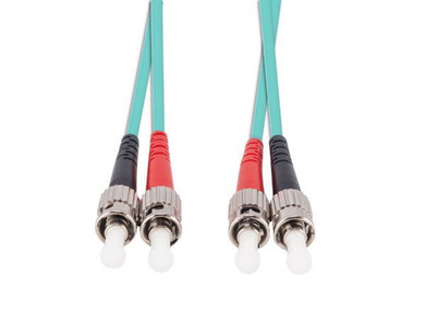 DYNAMIX 1M 50u ST/ST OM3 Fibre Lead (Duplex, Multimode) Aqua LSZH Jacket