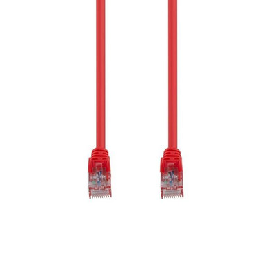 DYNAMIX 2m Cat6 Red UTP Patch Lead (T568A Specification) 250MHz 24AWG Slimline Snagless Moulding with Unshielded Gold Plate Connector.
