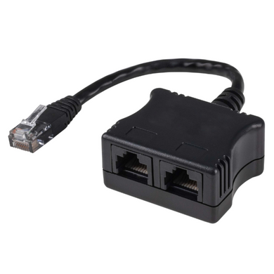 DYNAMIX RJ45 Dual Adapter (1x UTP, 1x Ph.) with short cable