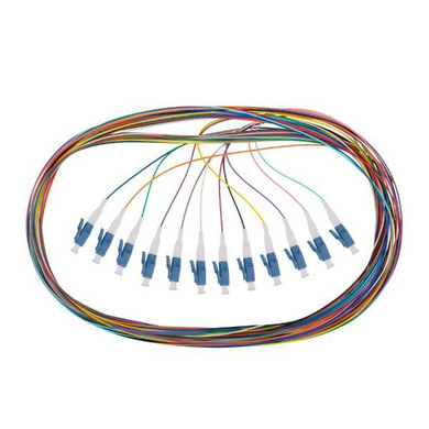 DYNAMIX 2M LC Pigtail G657A1 12 Pk Colour Coded, 900um Single-mode Fibre, Tight Buffer LSZH Jacket