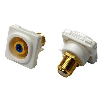 AMDEX Blue RCA to F Connector. Gold Plated