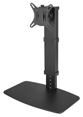 BRATECK 17"-32" Single Screen Vertical Lift Steel Monitor Stand. 10 View Height Settings, Free Tillt Design. Non-Skid Silicone Base Pads. Cable Management. 360 Rotary Slide-in VESA Plate. Black