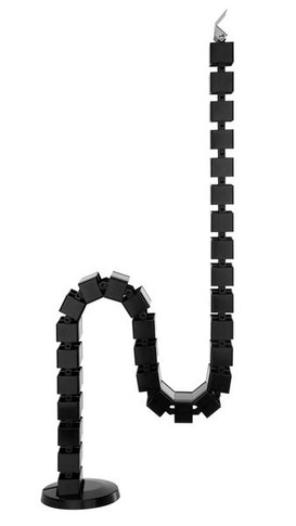 BRATECK Deluxe Cable Management Spine. Great for Height Adjustable Sit-Stand Desk or Stationary Desk Cable Management. Dims 1300x67x35mm Spine Consists of 30 Removable Pieces. Weighted Base. Black Color CC10-1.BLK