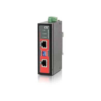 CTC UNION 1 Port Gigabit 48V DC PoE Injector. -40C~75C. PoE+ power budget 48V DC/60W. Power consumption 48V DC/62.8W. Din-kit incl.