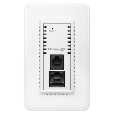 EDIMAX AC1200 In-Wall Dual-Band PoE Access Point. 802.11ac High speed dual-band. In-wall design with easy install kit. High-density BYOE usage. Seamless mobility.