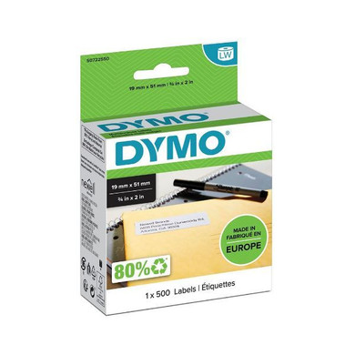DYMO Genuine LabelWriter Multi Purpose Labels.1 roll (500 Labels). 19mm x 51mm. Also Known As: 11355
