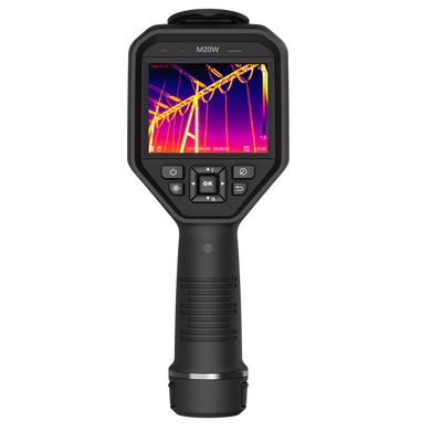 HIKMICRO M20W Handheld Wi-Fi Thermal Imaging Camera. 3.5" LCD Touch Screen. Thermal - Visual - Fusion - PIP & Blending Image Modes. Thermal Resolution: 49 -152 Pixels. NETD: Less than 40 mK.