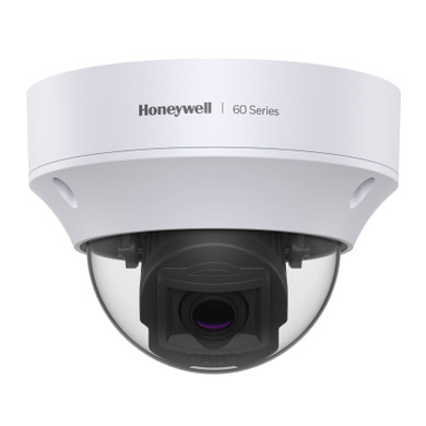 HONEYWELL 60 Series 5MP WDR Outdoor IR Dome Camera with P-IRIS Lens. 1/2.8” 5 Megapixel progressive scan CMOS. 2.7-13.5mm MFZ. Up to 50m(165 ft) IR - PoE+ - H.265 HEVC Smart