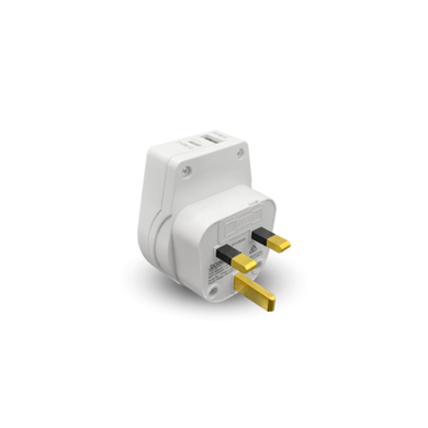 JACKSON Slim Outbound Travel Adaptor 1x USB-A and 1x USB-C (2.1A) Charging Ports. Converts NZ/AUS Plugs for use in UK - Hong Kong & More.