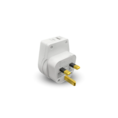 JACKSON Slim Outbound Travel Adaptor 1x USB-A and 1x USB-C (2.1A) Charging Ports. Converts NZ/AUS Plugs for use in UK - Hong Kong & More.