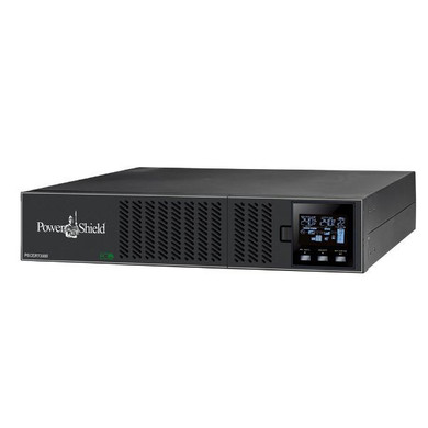 POWERSHIELD Centurion RT 3000VA/ 2700W Double Conversion True Online UPS. Power Factor 0.9 Rack/Tower Design (2RU) Hot-Swappable Battery. EBM Compatible to Extend Runtime.