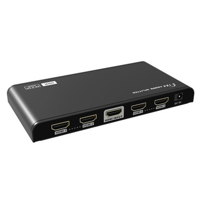 LENKENG 1-In-4-out HDMI Splitter with HDR & EDID. Supports UHD Res up to 4K2K@30/60Hz HDMI 2.0 & HDCP2.2 Compliant. Low Power Consumption. Plug & Play. Solid Metal Housing.
