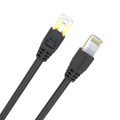UNITEK 0.5m CAT7 Black SSTP 26AWG Patch Lead in PVC Jacket. Supports 10 Gigabit Ethernet @ 600Mhz, Gold-Plated Sheilded RJ45 Connectors. RoHS Compliant. Power over Ethernet (PoE) Compatible. C1808HBK-0.5