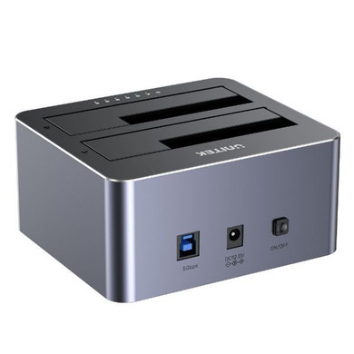 UNITEK USB3.0 to Dual SATA HDD Aluminium Docking Station with Offline clone function. Compatible with all 2.5''/3.5'' SATA HDD/SSD with any capacity. Supports SATA III, SATA II & SATA I. Plug & Play. Y-3026