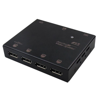 REXTRON 1-4 UHD Display Port Splitter. Supports 4K UHD@60Hz (3840x2160) -QHD (2560x1440) & FHD (1920x1080). Output Port Supports DP++. Auto EDID Configuration. HDCP