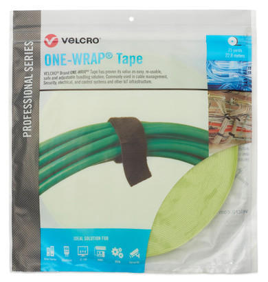 VELCRO One-Wrap Cable Tie. 12.5mm x 22.8m. Designed for easy cable management. Improve airflow - energy & decrease costs. Continuous roll. Easy cut to size. Green colour