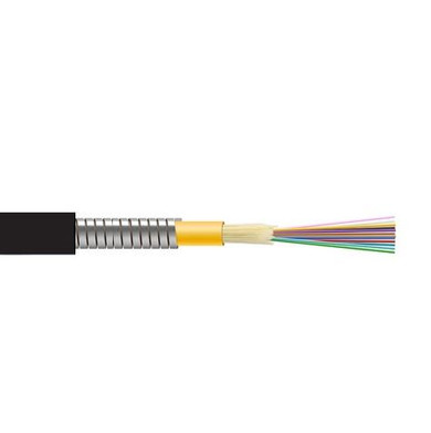 DYNAMIX 1km G.652D 24 Core Single mode. Micro Armoured Fibre Cable Roll. Indoor Outdoor Rated. Black OFNR Jacket. ** Brought into order only