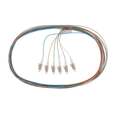 DYNAMIX 2M LC Pigtail OM4 6x Pack Colour Coded, 900um Multimode Fibre, Tight Buffer LSZH Jacket