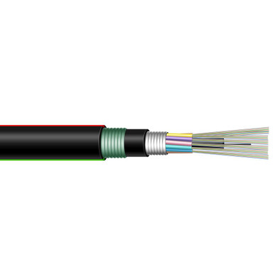 DYNAMIX 300m OM3 6 Core Multimode Fibre Cable Roll. Outdoor Armoured Direct burial. Black PE Jacket ** Brought into order only