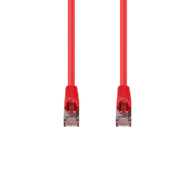 DYNAMIX 7.5m Cat6A S/FTP Red Slimline Shielded 10G Patch Lead. 26AWG (Cat6 Augmented) 500MHz with Gold Plate Connectors.