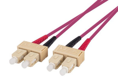 DYNAMIX 0.5M 50u SC/SC OM4 Fibre Lead (Duplex, Multimode) Raspberry Pink LSZH Jacket