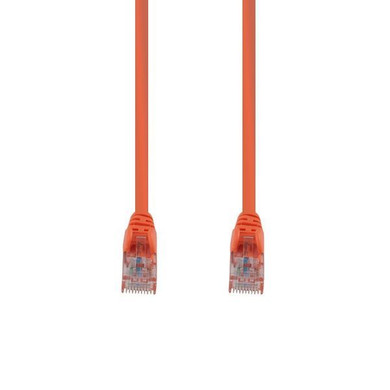 DYNAMIX 7.5m Cat6 Orange UTP Patch Lead (T568A Specification) 250MHz 24AWG Slimline Snagless Moulding with Unshielded Gold Plate Connector.