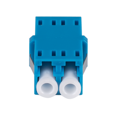 DYNAMIX Flangeless Fibre LC/LC Duplex Single-mode Joiner, Ceramic sleeve, Blue colour