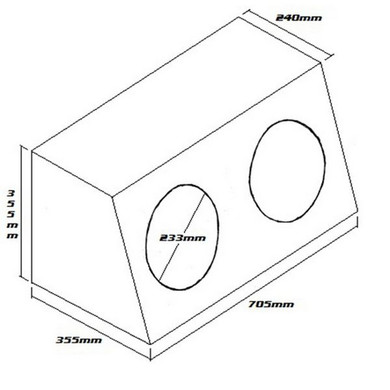 Subwoofer Box For 2 X 10" Sub Double Black