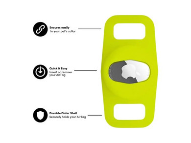 Casemate Dog Collar Mount - AirTag - Lime Green