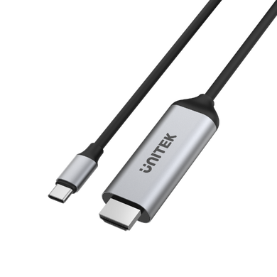UNITEK 1.8m USB-C to HDMI cable. Premium  Audio Video UltraHD. Gold Plated Connectors. Supports Max Res up to 4K@60Hz (4096X2160). Plug & Play. Grey Colour 