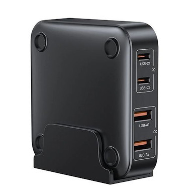 UNITEK 70W Desktop GaN Charging Station with 2x USB-C PD Ports & 2x USB-A QC3.0 Ports. Built-in Smart Protection. Includes Slim Cradle. Charge 4 Devices Simultaneously. 1.5m Power Cord. Black Colour