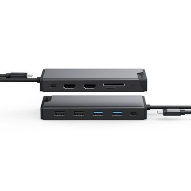 Alogic Usb-C Dual Display 12-In-1 Pt(100W) Dock- 2 X Hdmi 4X Usb-A 1 X Usb-C 1 X Rj45 1 X Vga 1 X Micros Sd/Sd Card Reader