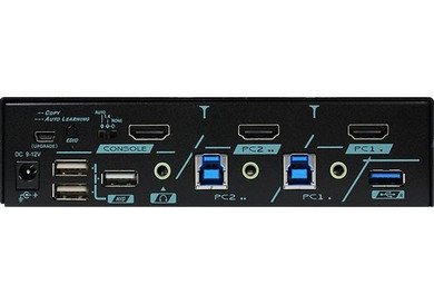 REXTRON 2 Ports True 4K HDMI KVM Switch With HDCP Engine, USB 3.2, Audio, Hotkey Control   