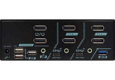 REXTRON 2 Ports Dual Monitor 8K DisplayPort 1.4 KVM Switch With USB 3.2 Gen 2, Audio, Hotkek Control For Gaming.  