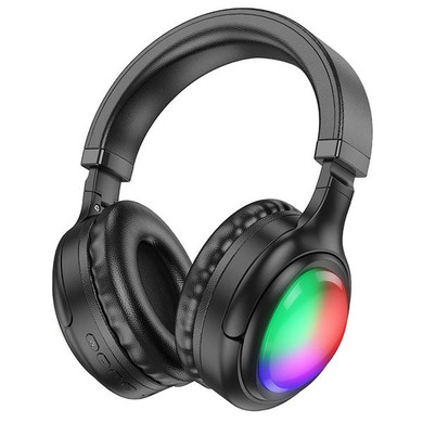 Hoco Bluetooth Headset W/ 46 Hours, Rgb Light (W48) - Black