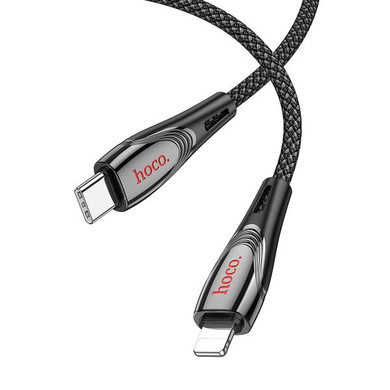 Hoco 27W Nylon Braided Metallic Usb Cable - Lightning To Type C (U133)