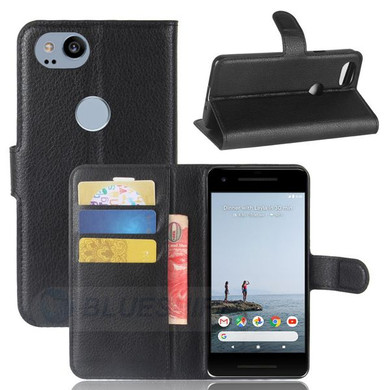 Google Pixel 2      Pu Wallet Case    [Black]