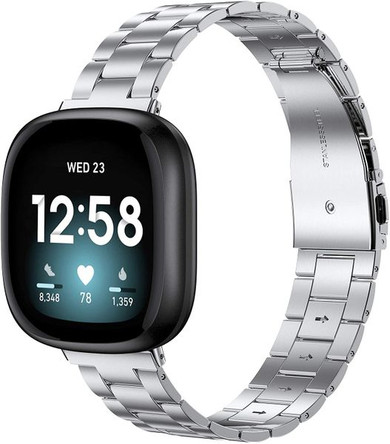 Fitbit Versa 4      Stainless Steel Strap   Silver