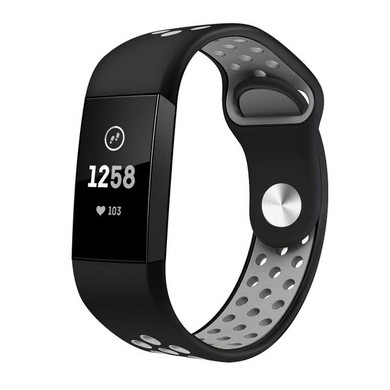 Fitbit Charge 3      Silicone Strap   Black/Grey