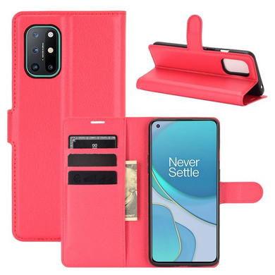 Oneplus 8T      Pu Wallet Case    [Red]