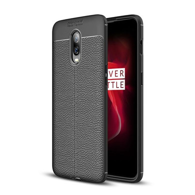 Oneplus 6T      Leather Texture Case    Black