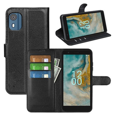 Nokia C02      Pu Wallet Case    [Black]