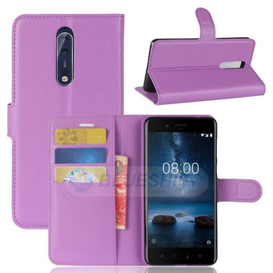 Nokia 8      Pu Wallet Case    [Purple]